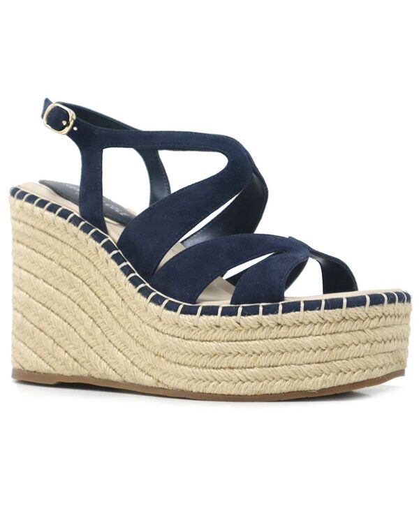 ケネスコール レディース シューズ サンダル プラットフォーム レース Kenneth Cole New York Women's Solace Espadrille Platform Wedge Sandals Navy- Kid Suede ネイビー