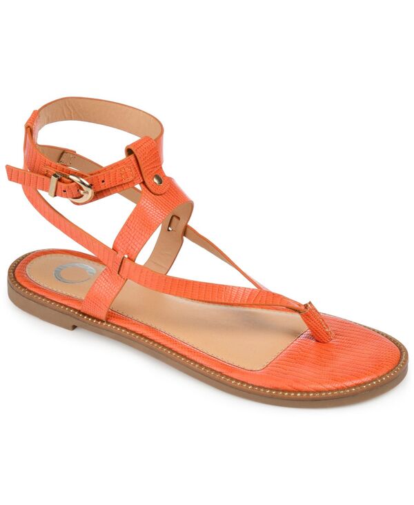 ジュルネ コレクション レディース シューズ サンダル アンクル Journee Collection Women's Tangie Ankle Strap Flat Sandals Orange オレンジ