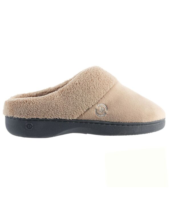 アイソトナー レディース シューズ サンダル パイル Isotoner Signature Women's Micro Terry Sport Hoodback Slippers Taupe トープ