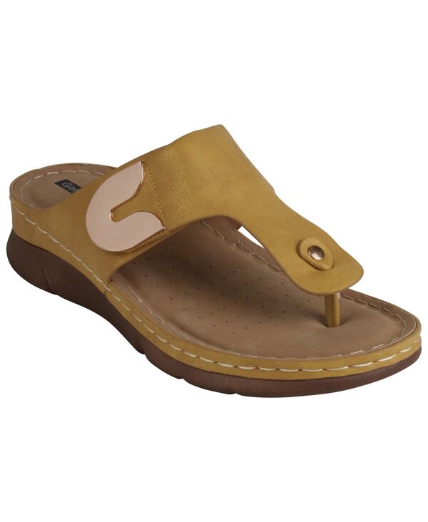 ジーシーシューズ レディース シューズ サンダル GC Shoes Women's Sam Thong Flat Sandals Yellow イエロー｜ReVida 店