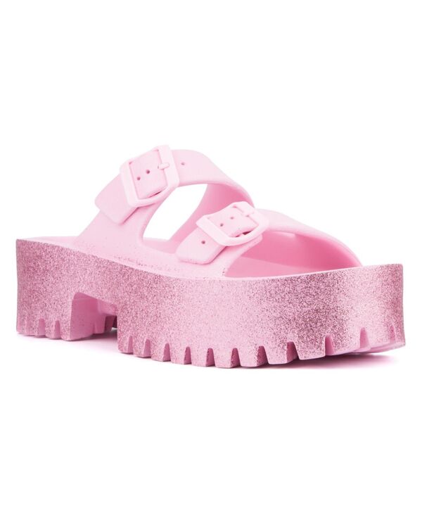 オリビアミラー レディース シューズ サンダル Olivia Miller Women's Sparkles Slide Sandal Pink ピンク｜ReVida 店