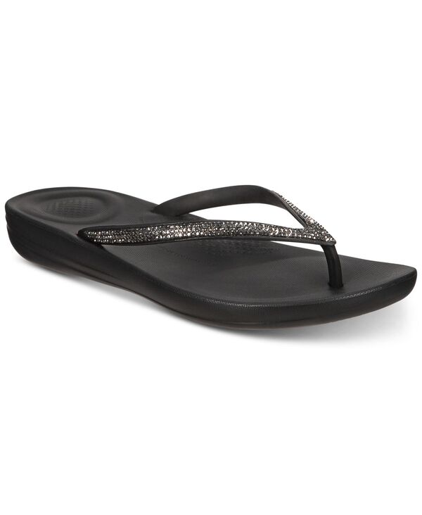 フィットフロップ レディース シューズ サンダル FitFlop Women's Iqushion Sparkle Flip-Flop Sandal Black ブラック｜ReVida 店