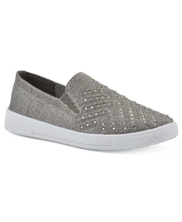 白いこと牟礼 レディース シューズ スニーカー White Mountain Women\u0027s Upbring Slip On Sneakers Silver Fabric しろがね色 レディース靴-靴
