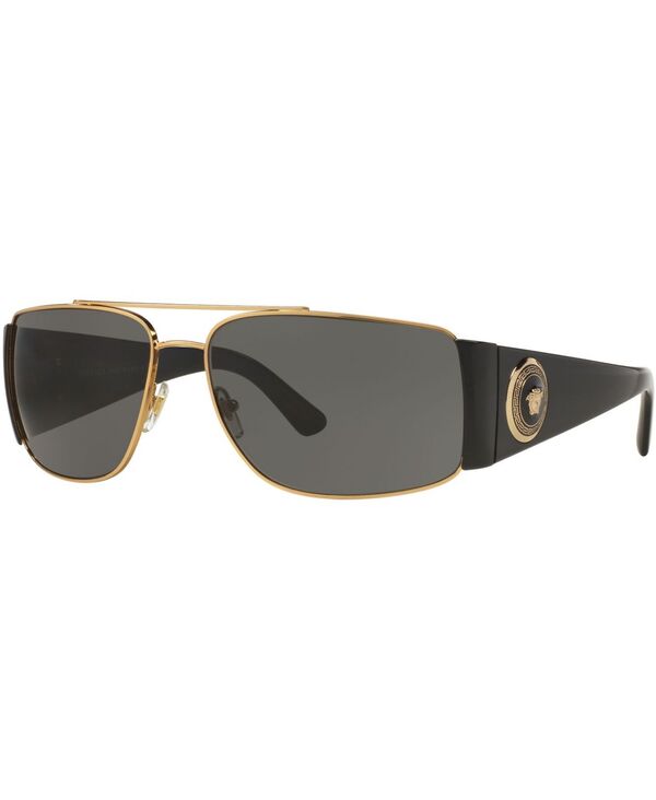 ヴェルサーチ メンズ アクセサリー サングラス・アイウェア Versace Sunglasses VE2163 63 GOLD/GRAY グレー