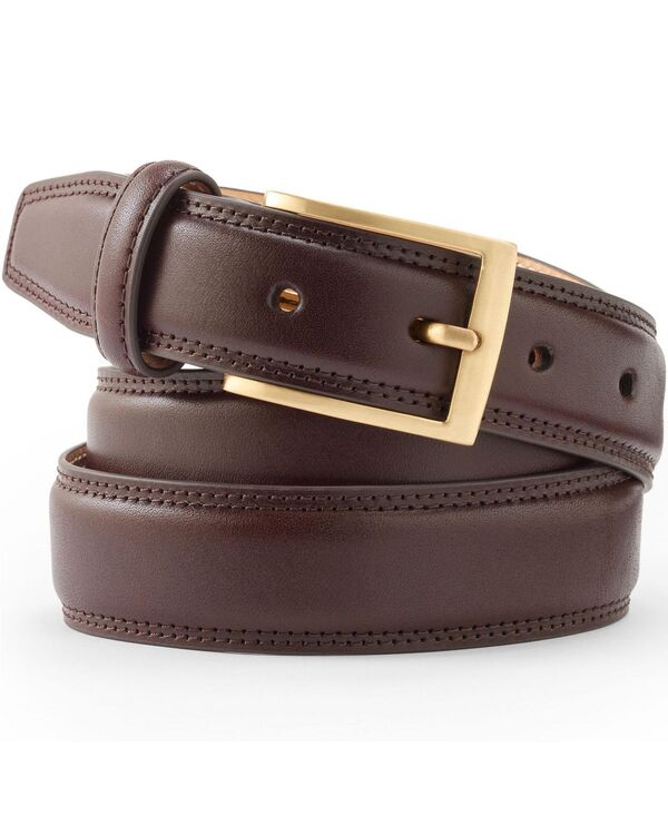ランズ挙げ句の果て メンズ 付属品 胴締め なめし革 Lands\u0027 End Men\u0027s Glove Leather Belt Dark brown 赤銅色
