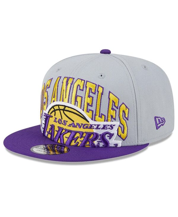 ニューエラ メンズ アクセサリー 帽子 New Era Men's Gray Purple Los Angeles Lakers Tip-Off Two-Tone 9FIFTY Snapback Hat Gray Purple グレー