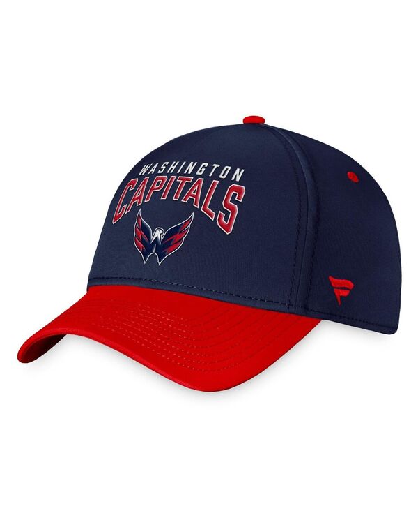 ファナティクス メンズ アクセサリー 帽子 キャップ Fanatics Men's Navy Red Washington Capitals Fundamental 2-Tone Flex Hat Navy Red ネイビー