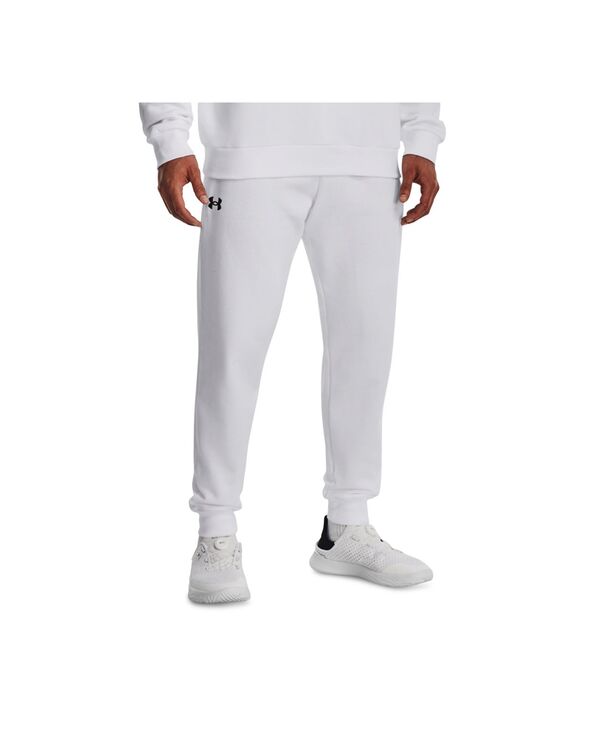 アンダーアーマー メンズ ボトムス カジュアルパンツ ジョガーパンツ フリース Under Armour Men's Rival Tapered-Fit Fleece Joggers White ホワイト