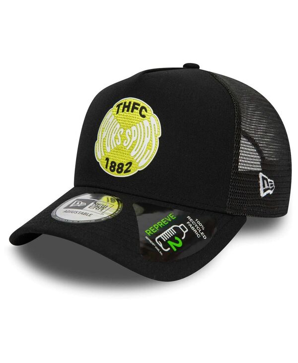 ニューエラ メンズ アクセサリー 帽子 New Era Men's Black Tottenham Hotspur E-Frame Adjustable Trucker Hat Black ブラック