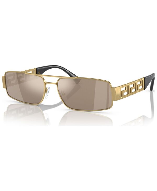 ヴェルサーチ メンズ 付属物 サングラス・アイウェア Versace Men\u0027s Sunglasses VE2257 Light Brown/Gold Mirror 赤銅色