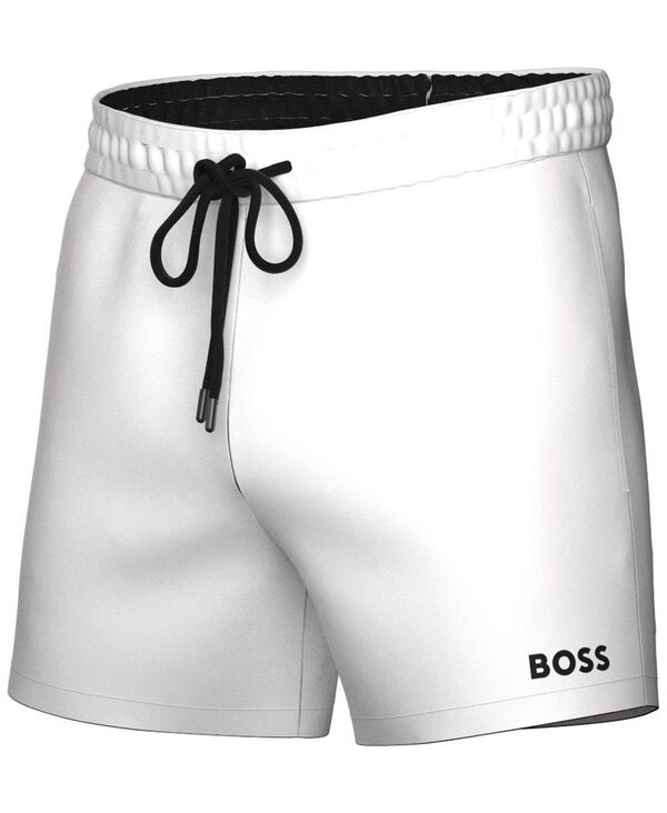 ヒューゴボス メンズ 水着 ハーフパンツ・ショーツ Hugo Boss Men's Lee Drawstring 5.3 Swim Trunks White ホワイト