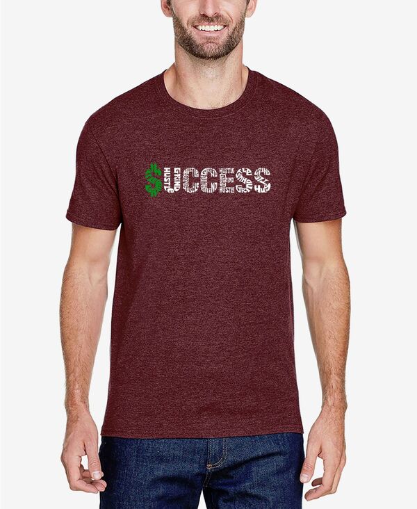 エルエーポップアート メンズ トップス Tシャツ LA Pop Art Men's Premium Blend Word Art Success T-shirt Burgundy バーガンディ