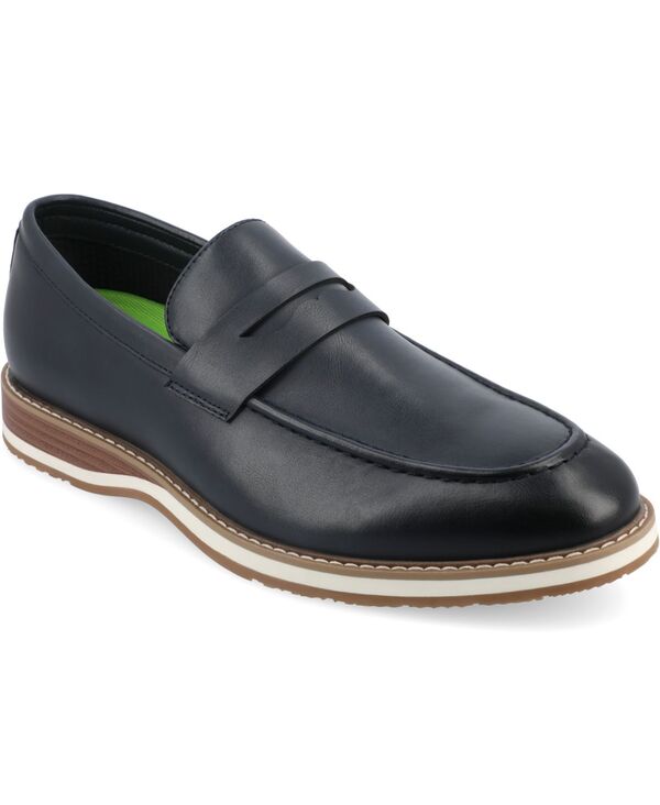 バンス メンズ シューズ スリッポン・ローファー ローファー Vance Co. Men's Kahlil Tru Comfort Foam Slip-On Penny Loafers Navy ネイビー