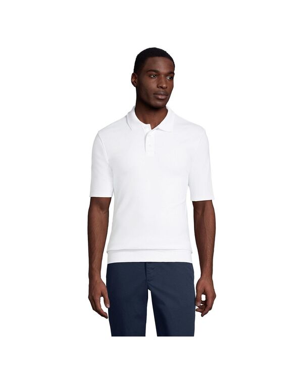ランズエンド メンズ トップス ポロシャツ Lands' End Men's School Uniform Short Sleeve Banded Bottom Polo Shirt White ホワイト