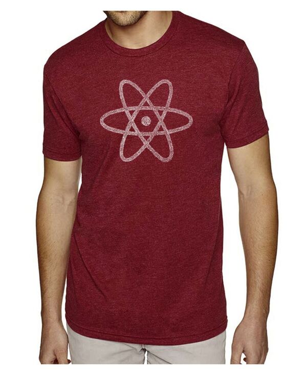 エルエーポップアート メンズ トップス Tシャツ LA Pop Art Men's Premium Word Art T-Shirt - Atom Burgundy バーガンディ