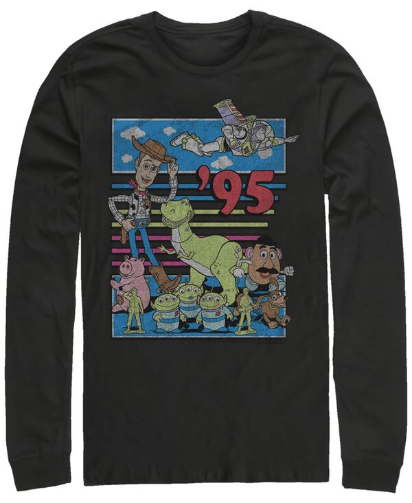 フィフスサン メンズ トップス Tシャツ Fifth Sun Disney Pixar Men's Toy Story 95 Retro Distressed Long Sleeve T-Shirt Black ブラック|ReVida 店
