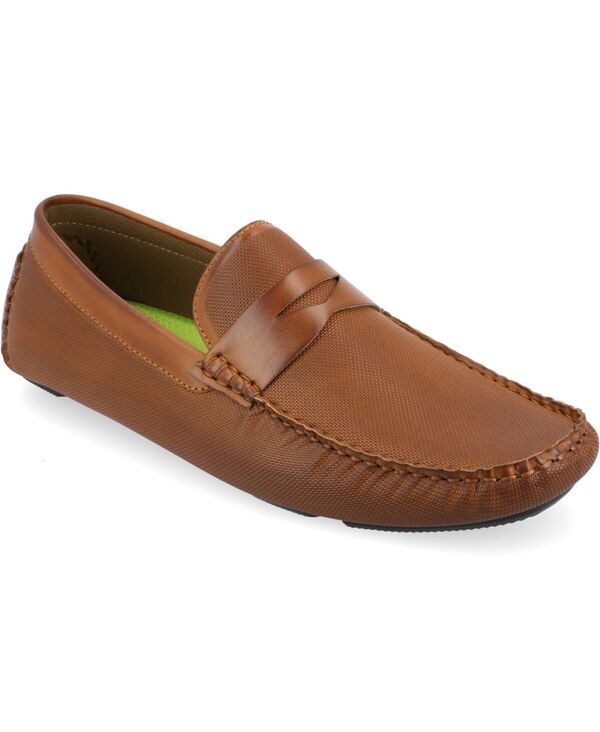 バンス メンズ シューズ スリッポン・ローファー ローファー Vance Co. Men's Isaiah Tru Comfort Foam Slip-On Driving Loafers Cognac