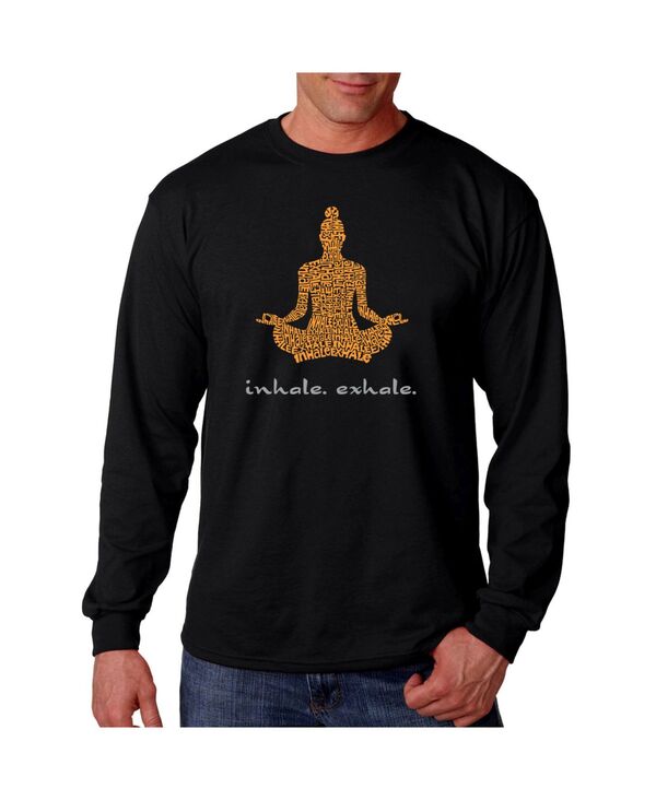 エルエーポップアート メンズ トップス Tシャツ LA Pop Art Men's Word Art Long Sleeve T-Shirt - Inhale Exhale Black ブラック