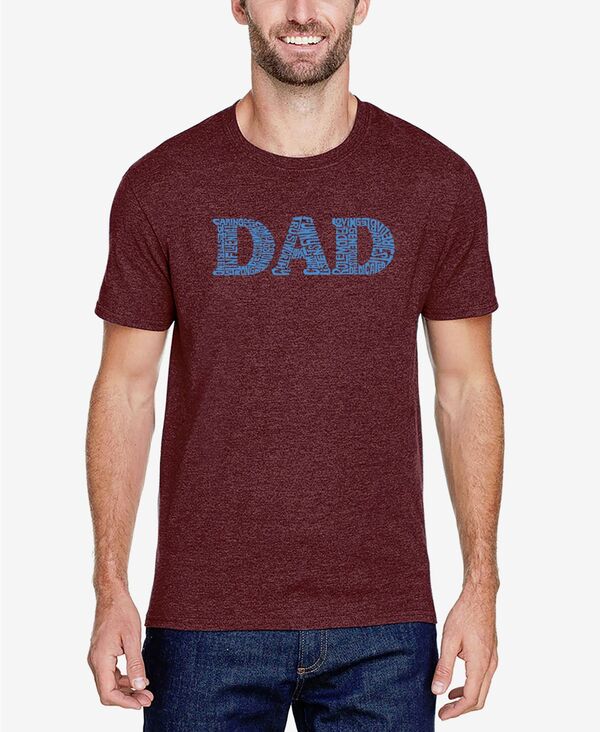 エルエーポップアート メンズ トップス Tシャツ LA Pop Art Men's Premium Blend Dad Word Art Short Sleeve T-shirt Burgundy バーガンディ
