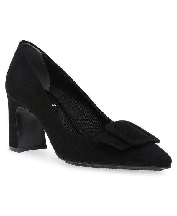 アンクライン レディース シューズ パンプス ヒール Anne Klein Women's Bentley Buckle Block Heel Pumps Black ブラック|ReVida 店