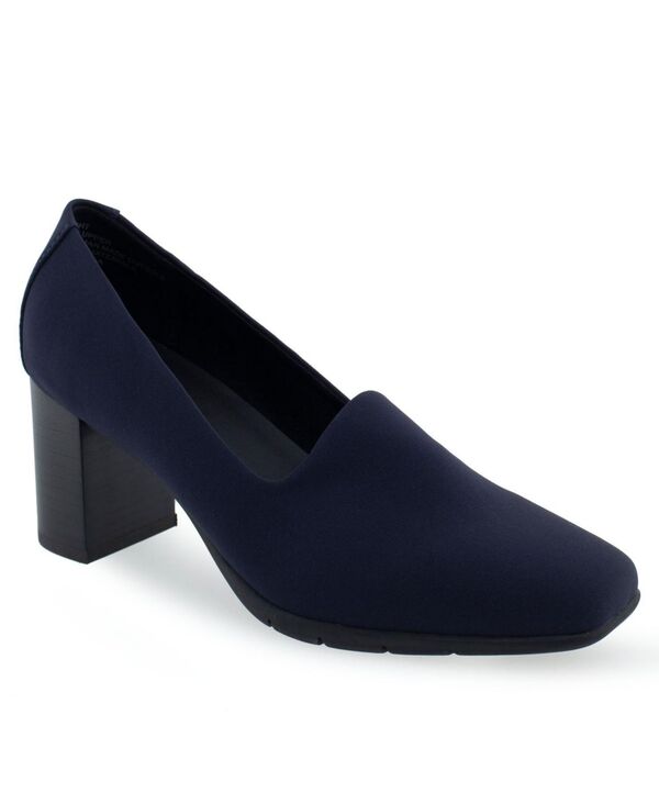 エアロソールズ レディース シューズ パンプス 踵 Aerosoles Women\u0027s Midnight Tailored-High Heel Pump Navy Stretch 米国海軍