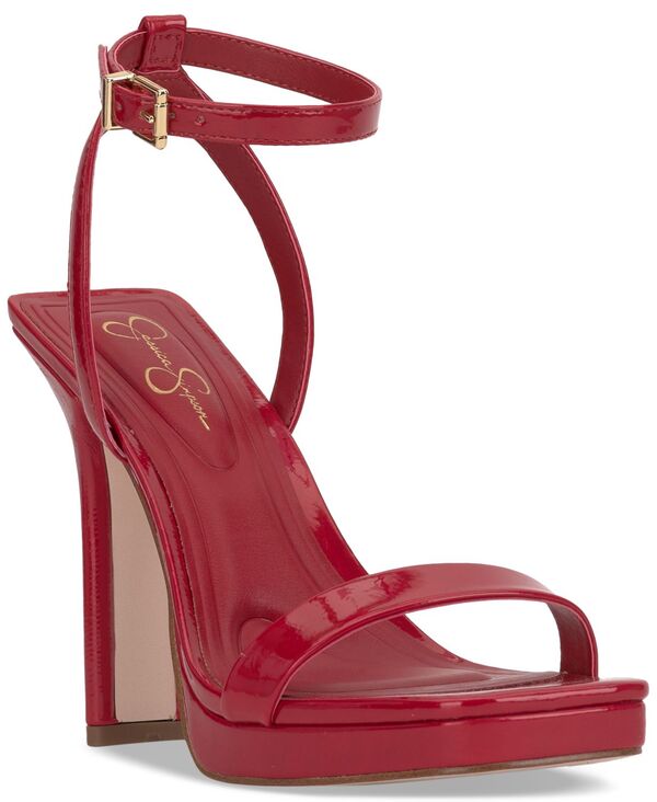ジェシカシンプソン レディース シューズ サンダル プラットフォーム Jessica Simpson Adonia Two-Piece Platform Dress Sandals Red Muse Patent レッド｜ReVida 店