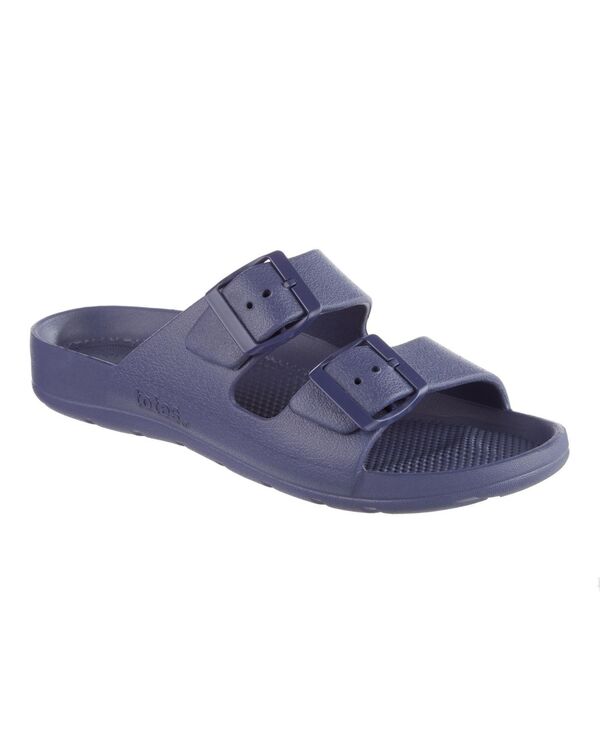 トーツ レディース シューズ サンダル Totes Women's Double Buckle Adjustable Slide with Everywear Navy Blue ネイビー