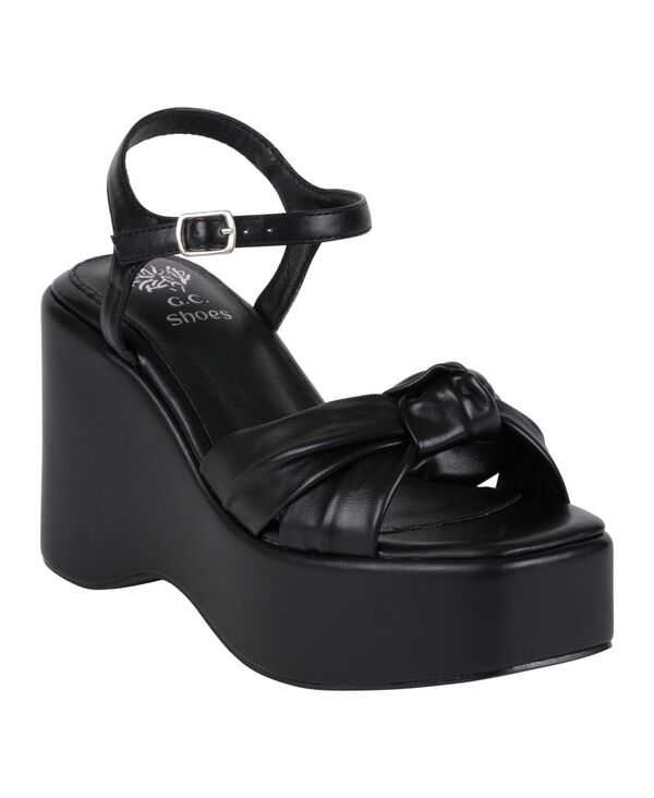 ジーシーシューズ レディース シューズ サンダル プラットフォーム GC Shoes Women's Analia Platform Wedge Sandals Black ブラック｜ReVida 店