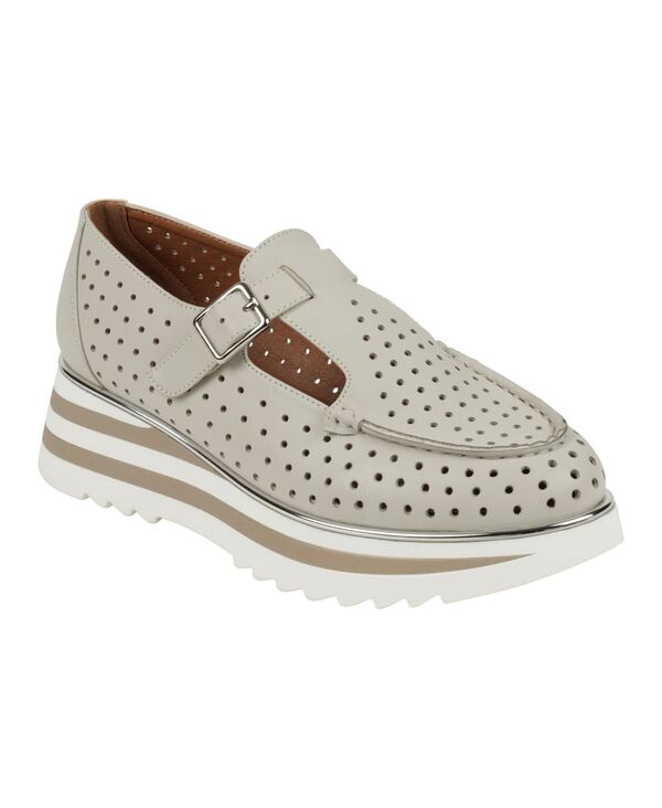 ジーシーシューズ レディース シューズ スリッポン・ローファー プラットホーム 置き目毛革 GC Shoes Women\u0027s Karmine Laser Cut Mary Jane Platform Loafers Ice