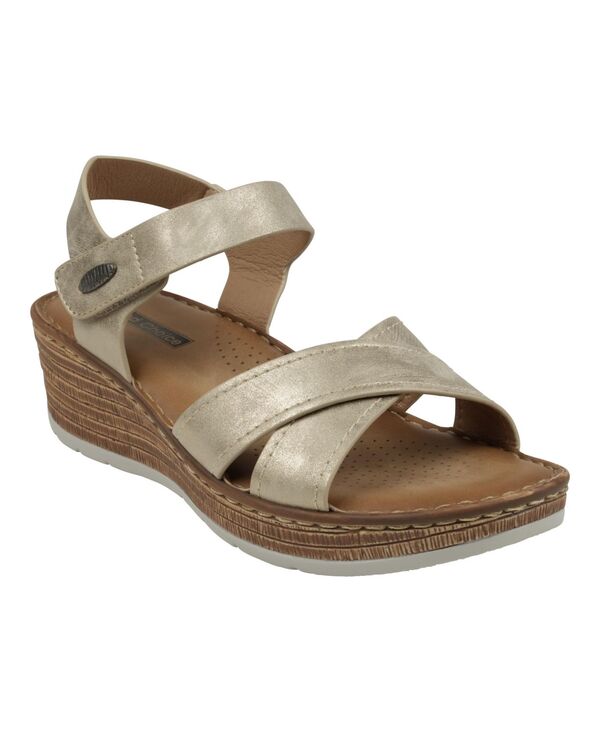 ジーシーシューズ レディース シューズ サンダル GC Shoes Women's Vienna Crisscross Wedge Sandals Beige ベージュ｜ReVida 店