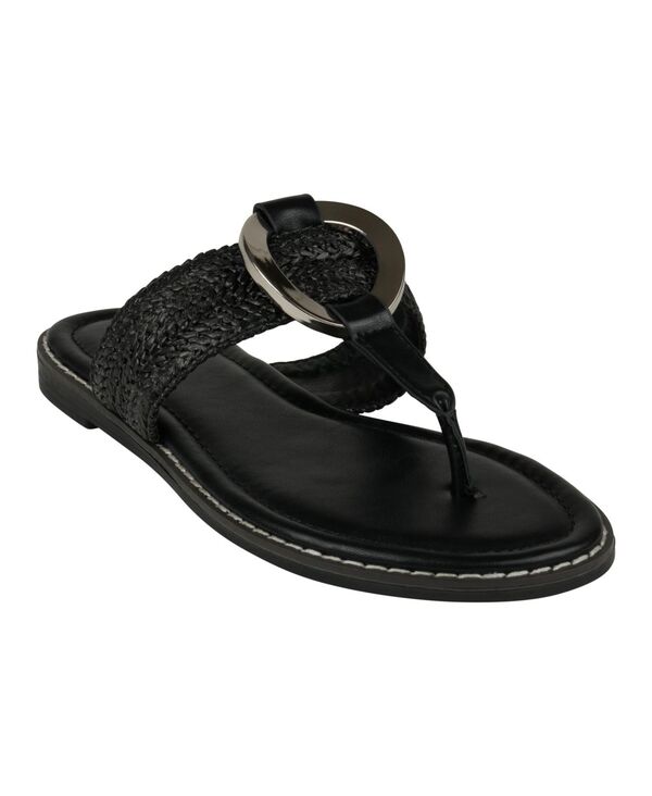 ジーシーシューズ レディース シューズ サンダル GC Shoes Women's Jovie Woven Thong Flat Sandals Black ブラック|ReVida 店