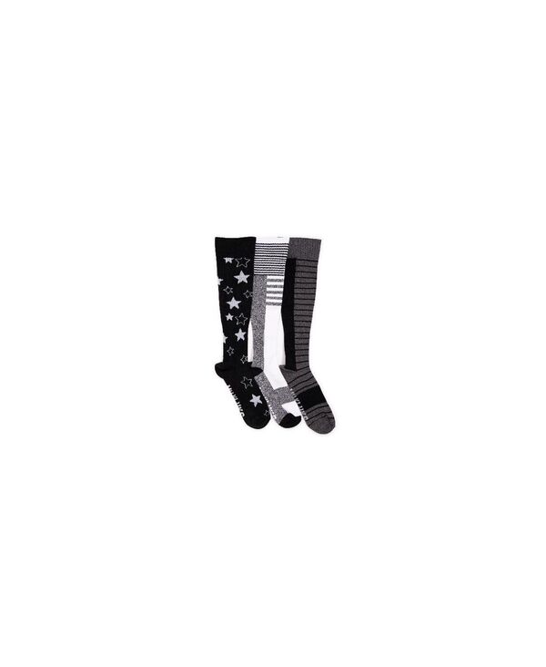 ムクルクス レディース アンダーウェア 靴下 コットン MUK LUKS Women's 3 Pack Cotton Compression Knee-High Socks Ebony