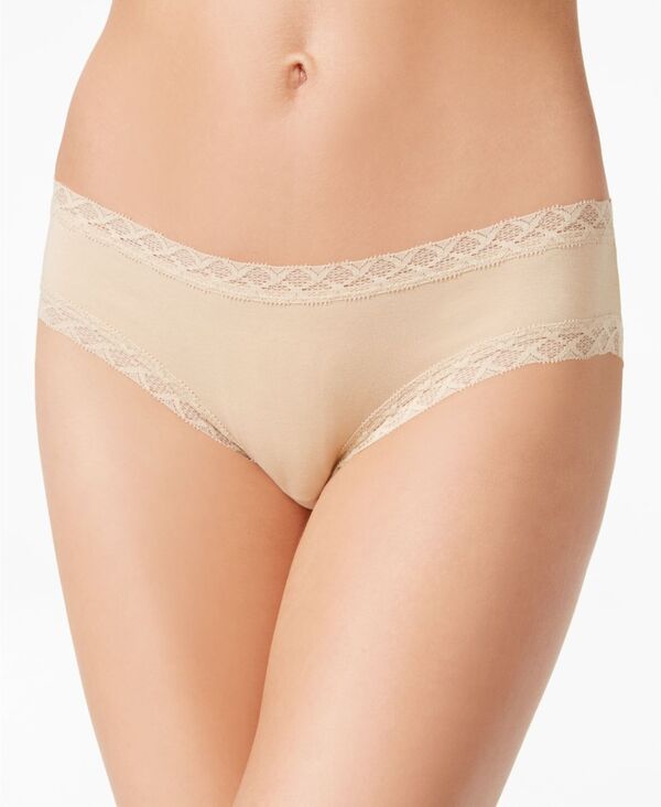 ナトリ レディース アンダー御召しもの ズボン下 綿織物 スピード競技 Natori Bliss Lace-Trim Cotton Brief Underwear 156058 Cafe (Nude 5)