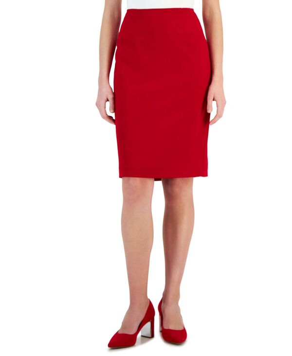 カスパール レディース ボトムス スカート クレープ Kasper Women's Stretch-Crepe Back-Vent Skimmer Pencil Skirt Fire Red レッド 15,606円