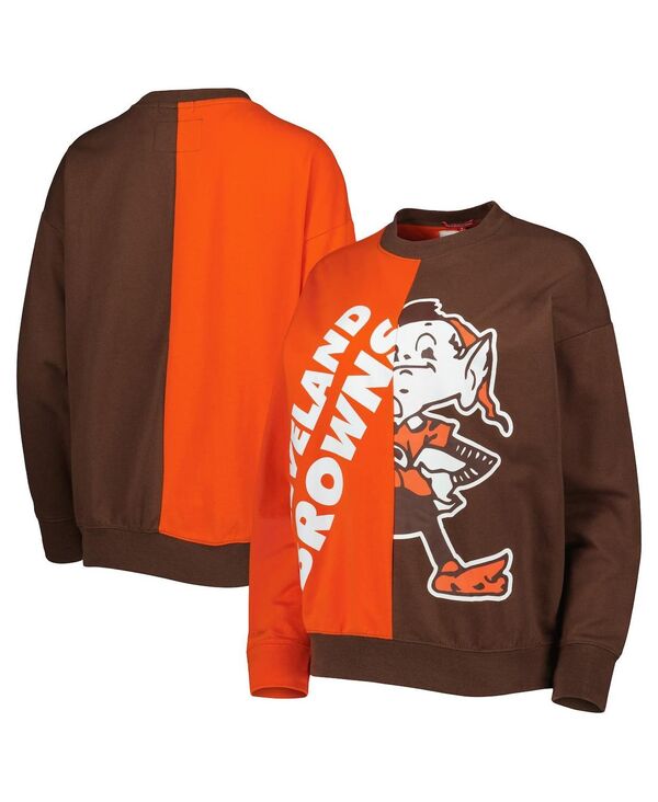 ミッチェル\u0026ネス レディース アウター パーカー・スウェット 流汗 プルオーバー Mitchell \u0026 Ness Women\u0027s Orange Brown Cleveland Browns Big Face Pullover Sweatshirt Orange Brown オレンジ色