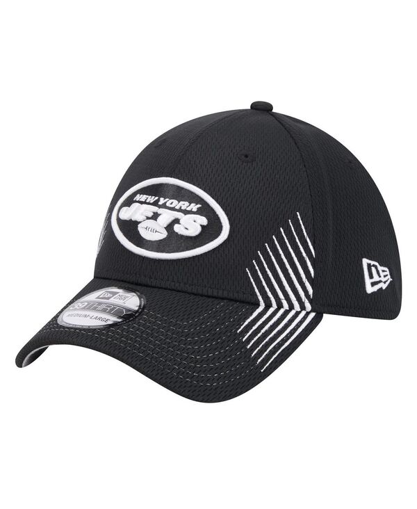 ニューエラ メンズ アクセサリー 帽子 New Era Men's Black New York Jets Active 39THIRTY Flex Hat Black ブラック|ReVida 店