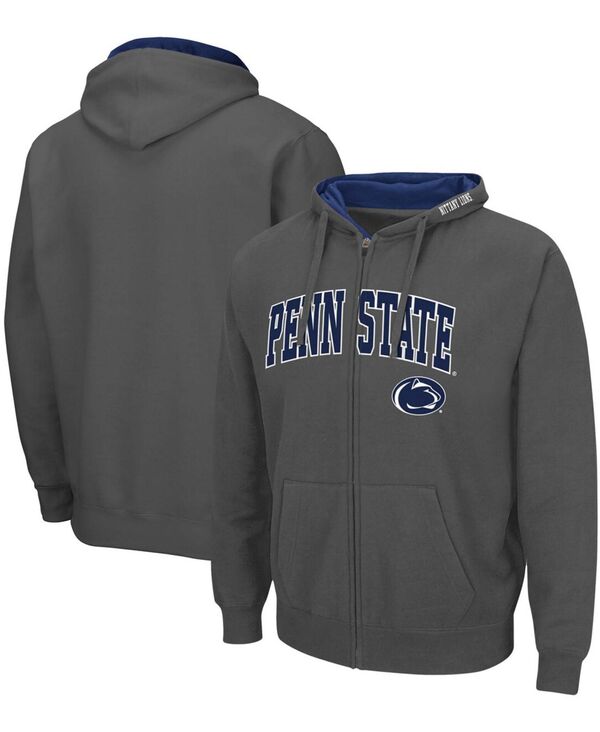 コロシアム メンズ アウター パーカー・スウェット ロゴ パーカー Colosseum Men's Penn State Nittany Lions Arch Logo 3.0 Full-Zip Hoodie Charcoal チャコール