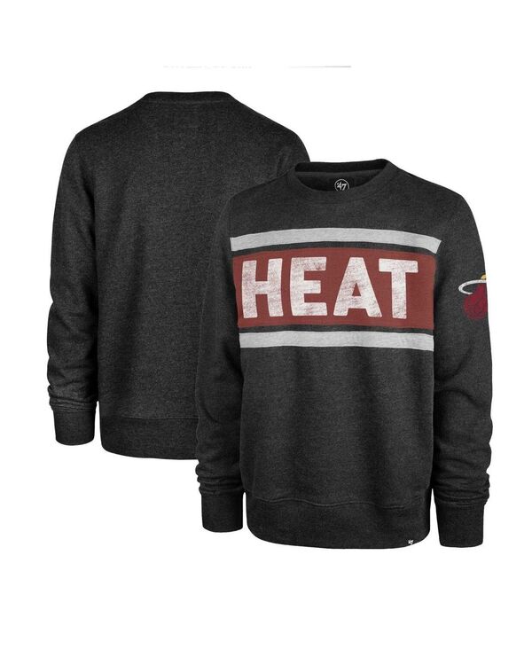 47 ブランド メンズ アウター パーカー・スウェット スウェット シャツ '47 Brand Men's Heather Black Miami Heat Tribeca Emerson Pullover Sweatshirt Heather Black ブラック