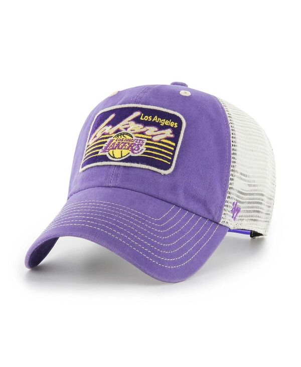 47 ブランド メンズ アクセサリー 帽子 '47 Brand Men's Purple Los Angeles Lakers Five Point Patch Clean Up Adjustable Hat Purple パープル