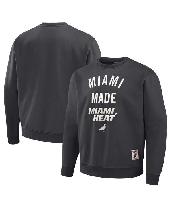 ステイプル メンズ アウター パーカー・スウェット プラスサイズ スウェット シャツ Staple Men's NBA x Anthracite Miami Heat Plush Pullover Sweatshirt Anthracite