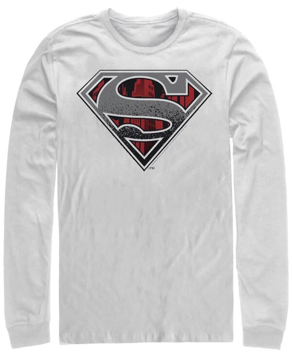 フィフスサン メンズ トップス Tシャツ ロゴ Fifth Sun Men's Superman Concrete Logo Long Sleeve Crew Tee White ホワイト
