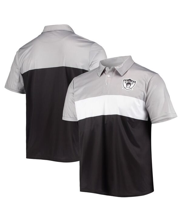 フォコ メンズ トップス スポーツシャツ 色つや立ちはだかる FOCO Men\u0027s Silver Black Las Vegas Raiders Retro Colorblock Polo Shirt Silver Black 黒いこと