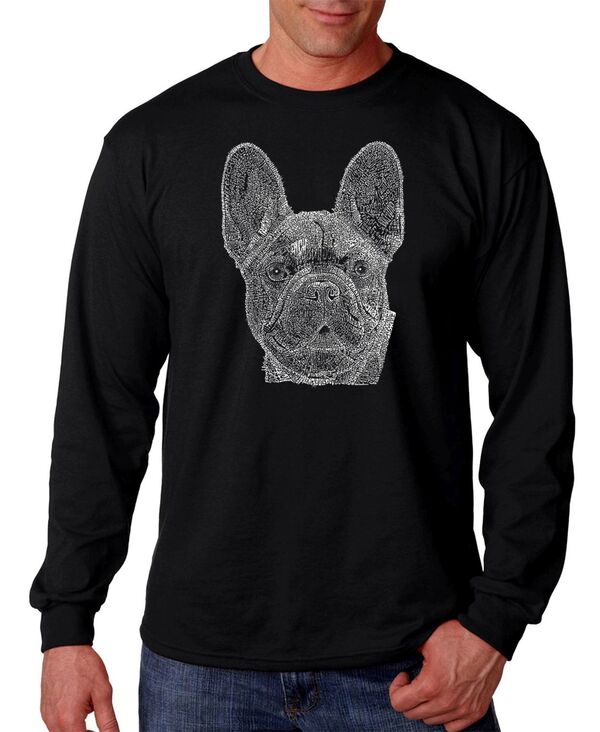 エルエーポップアート メンズ トップス Tシャツ LA Pop Art Men's French Bulldog Word Art Long Sleeve T-shirt Black ブラック