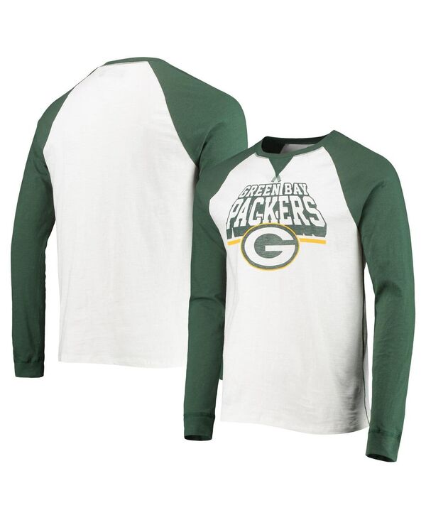 ジャンクフード メンズ トップス Tシャツ カラーブロック Junk Food Men's White Green Bay Packers Colorblock Raglan Long Sleeve T-shirt White Green ホワイト