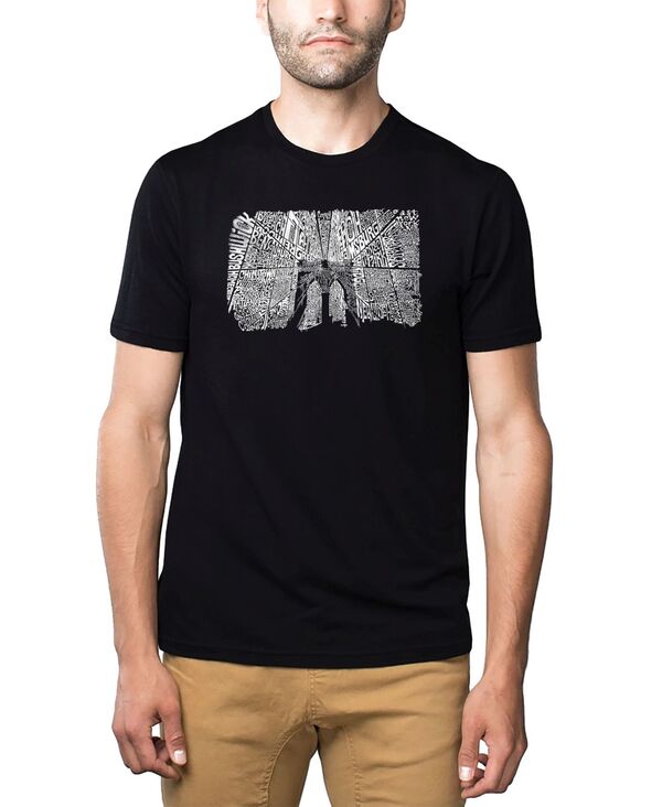エルエーポップアート メンズ トップス Tシャツ LA Pop Art Mens Premium Blend Word Art T-Shirt - Brooklyn Bridge Black ブラック