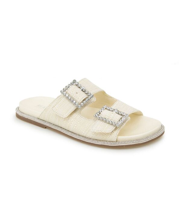 ケネスコール レディース シューズ サンダル Kenneth Cole Reaction Women's Sydney Two Band Jewel Buckle Flat Sandals Natural
