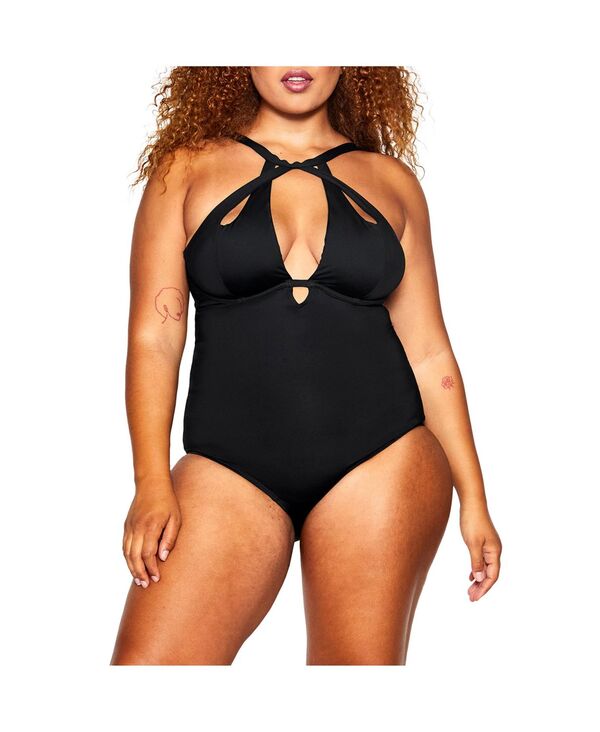 シティーシック レディース 水着 上下セット プラスサイズ CITY CHIC Plus Size Cancun Underwire 1 Piece Swimsuit Black ブラック