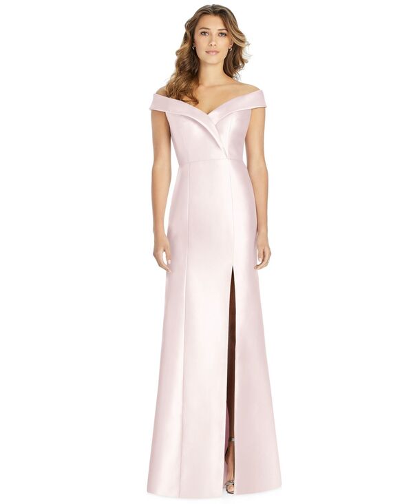 アルフレッド レディース トップス ワンピース サテン Alfred Sung Off-The-Shoulder Satin Gown Blush ブラッシュ｜ReVida 店
