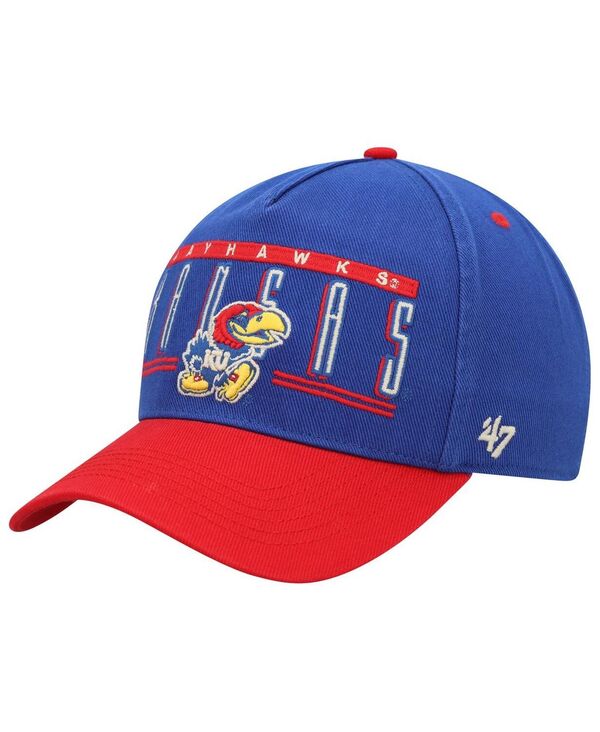 47 ブランド メンズ アクセサリー 帽子 '47 Brand Men's Royal Kansas Jayhawks Double Header Hitch Adjustable Hat Royal