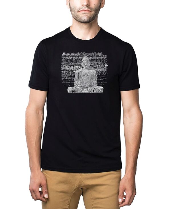 エルエーポップアート メンズ トップス Tシャツ LA Pop Art Men's Premium Word Art T-Shirt - Zen Buddha Black ブラック